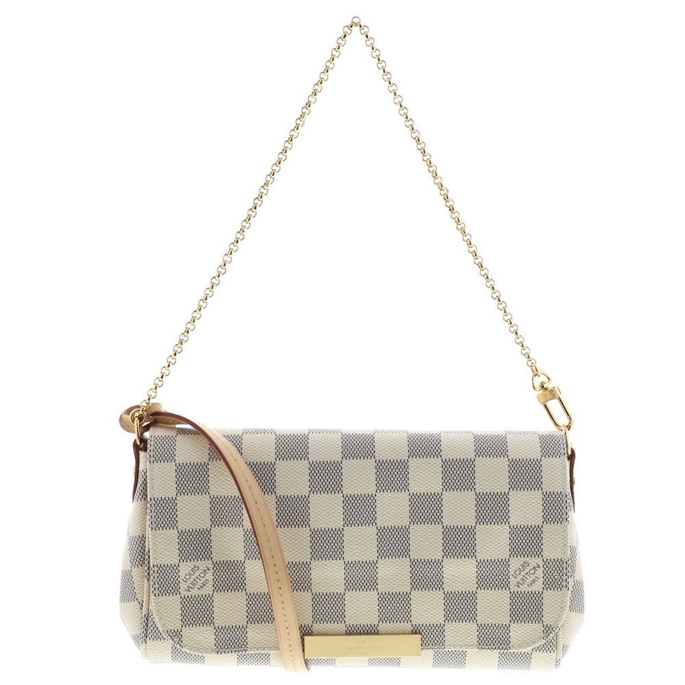 Louis Vuitton Favorite PM Shoulder Bag Damier Azur White